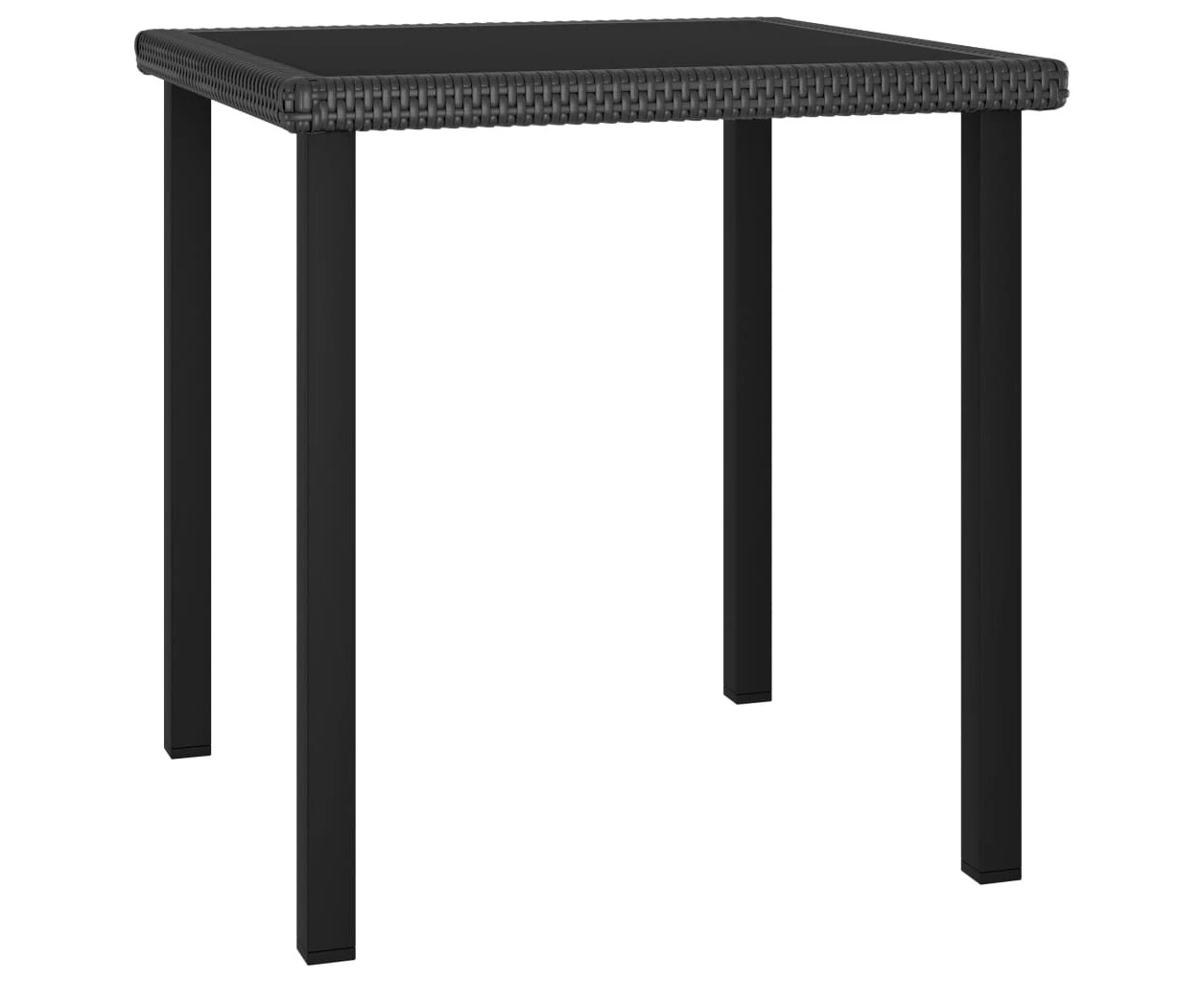 vidaXL Garden Dining Table Black 70x70x73 cm Poly Rattan