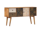 Sideboard with Printed Pattern 130x30x70 cm Solid Mango Wood CONSOLE
