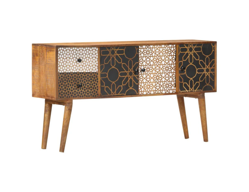 Sideboard with Printed Pattern 130x30x70 cm Solid Mango Wood CONSOLE
