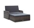 vidaXL 2 Piece Garden Lounge Set with Cushions Poly Rattan Grey