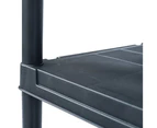 vidaXL Storage Shelf Racks 2 pcs Black 125 kg 60x30x180 cm Plastic