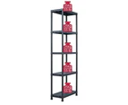 Storage Shelf Racks 2 pcs Black 125 kg 60x30x180 cm Plastic