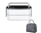 3 Grid Stainless Steel Heated Lunch Box - Insulated Bento Box Multifunctional-Containers Lunch Box Containers with Compartments