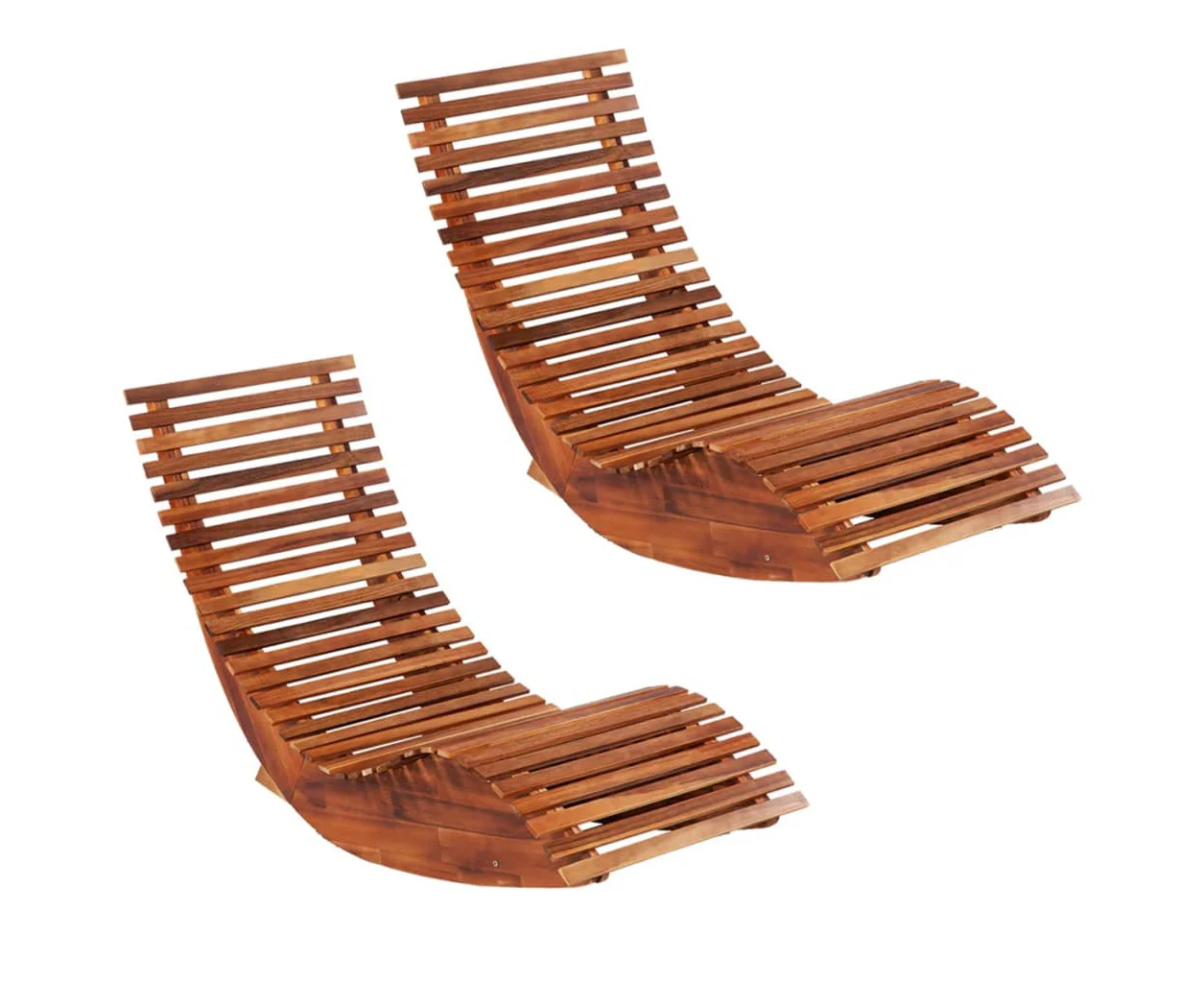 Rocking Sun Loungers 2 pcs Solid Wood Acacia