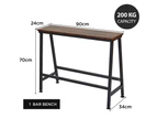 Viviendo 2 Piece Bench Seating, Dining Table, Bar Table Industrial Style - 1 x TABLE + 1 x BENCH SEAT