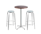 Gardeon 3-Piece Outdoor Bar Set Bistro Table Stools Adjustable Wooden Cafe