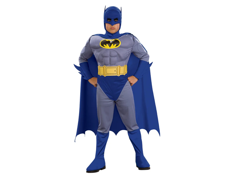 Batman Boys Deluxe Muscles Costume (Grey/Blue) - BN4805