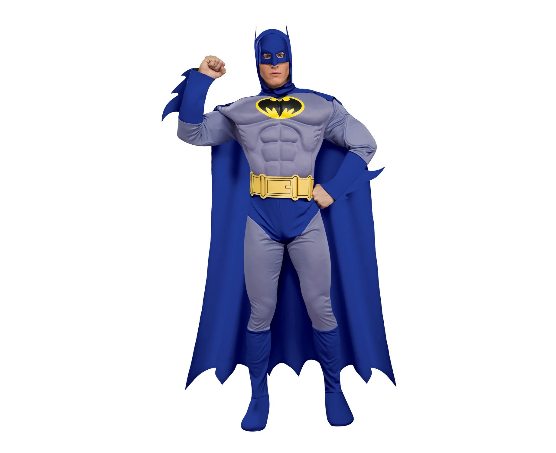 Batman Mens Deluxe Muscles Costume (Blue/Yellow) - BN4884