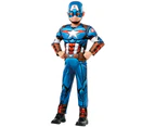 Captain America Childrens/Kids Deluxe Costume (Blue/White/Red) - BN5024