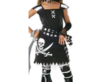 Bristol Novelty Girls Scar- Let Pirate Costume (Black/White) - BN5318