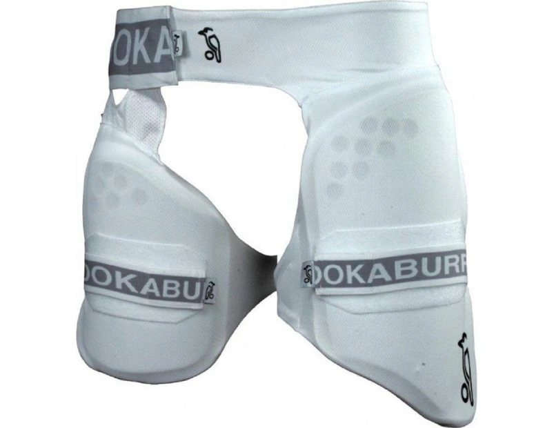 Kookaburra Unisex Adult 500 Pro Right Hand Cricket Thigh Guard (White/Grey) - CS1022