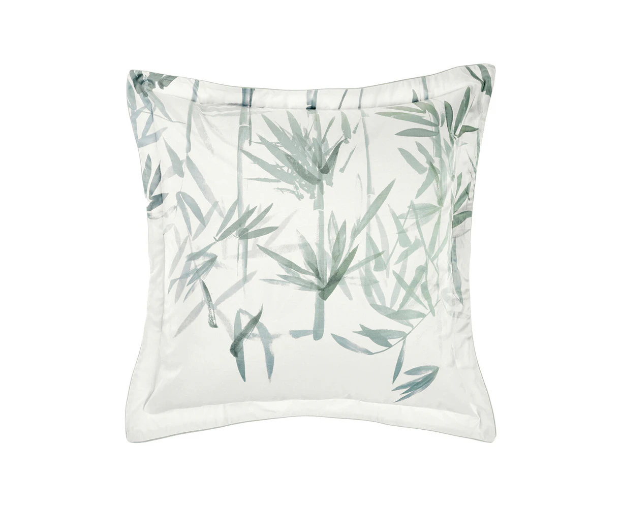 Grace by Linen House Florette 65x65cm European Pillowcase Square Cover Sage