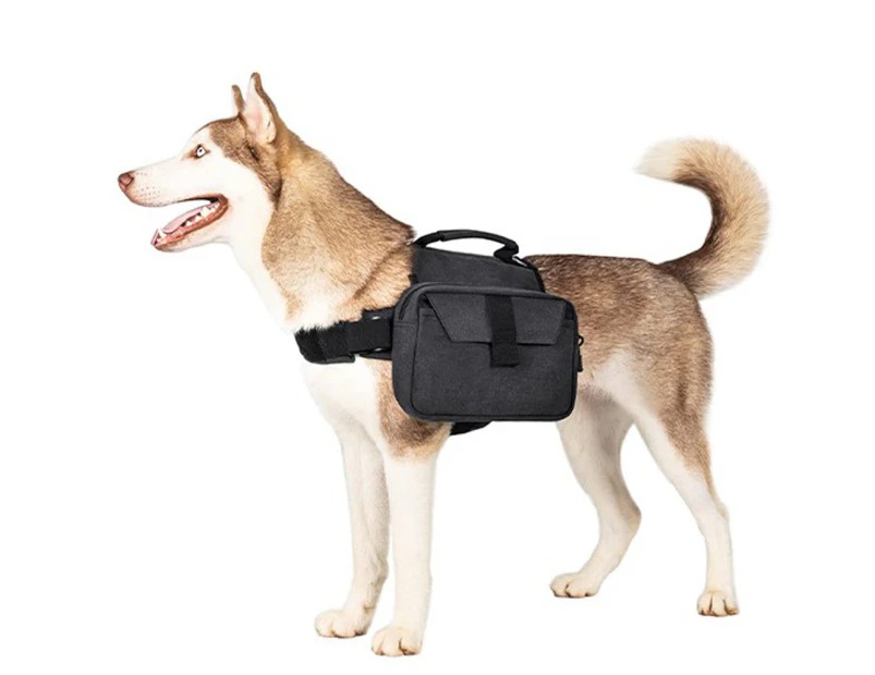 Dog Backpack Dog Pack Hound Travel Camping Hiking Backpack Saddle Bag-Black
