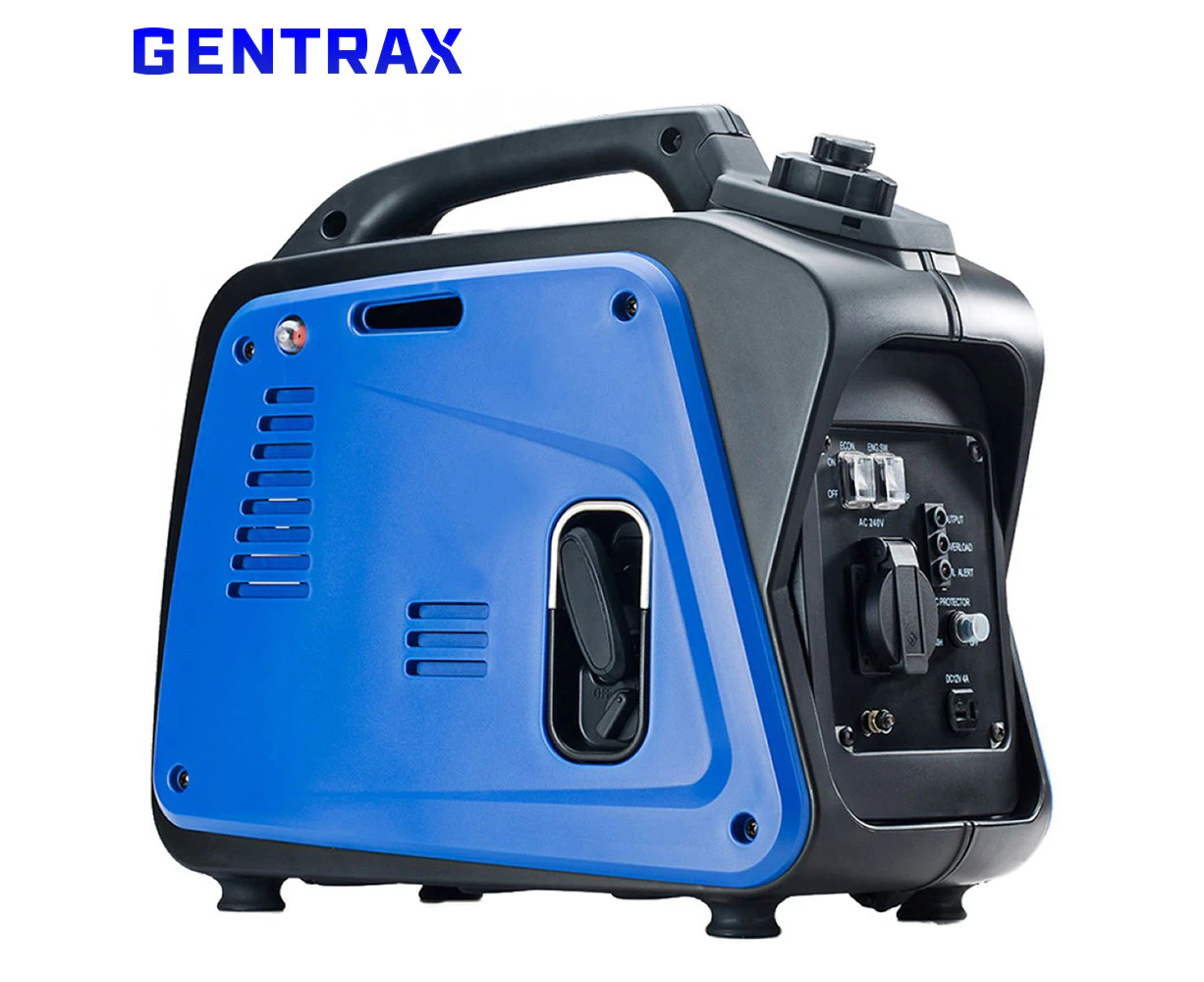 GENTRAX GT1200 Inverter Generator 1200W Max 1000W Rated Pure Sine Portable Handle Lightweight Compact Camping RV AC 240V Outlets 3.0L Fuel Tank Super Quiet