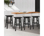 Artiss 4x Bar Stools Kitchen Chairs Wooden Black