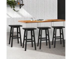 Bar Stools Set of 4 Kitchen Stool Chairs Black