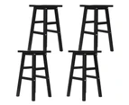 Bar Stools Set of 4 Kitchen Stool Chairs Black