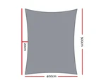 InstaHut Shade Sail 4x5m Rectangle 280GSM 98% Grey Shade Cloth