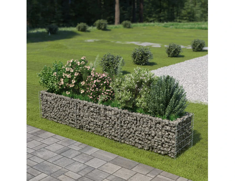 Gabion Raised Bed Galvanised Steel 270x50x50 cm