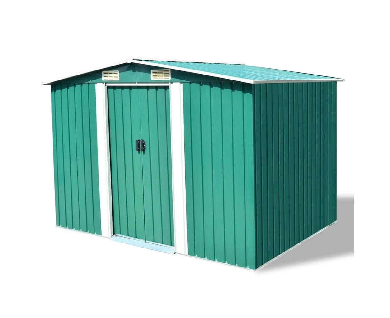 vidaXL Garden Storage Shed Green Metal 257x205x178 cm