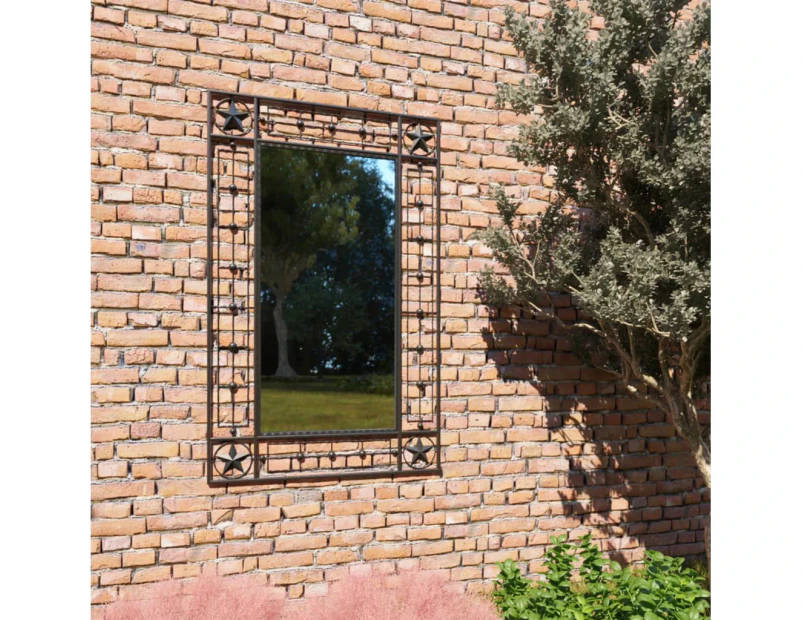 Garden Wall Mirror Rectangular 50x80 cm Black