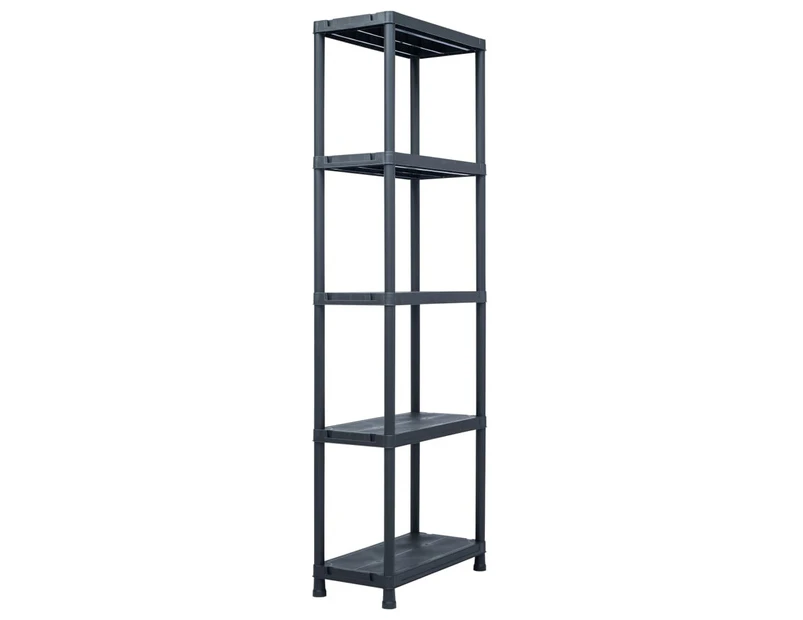 Storage Shelf Rack Black 125 kg 60x30x180 cm Plastic