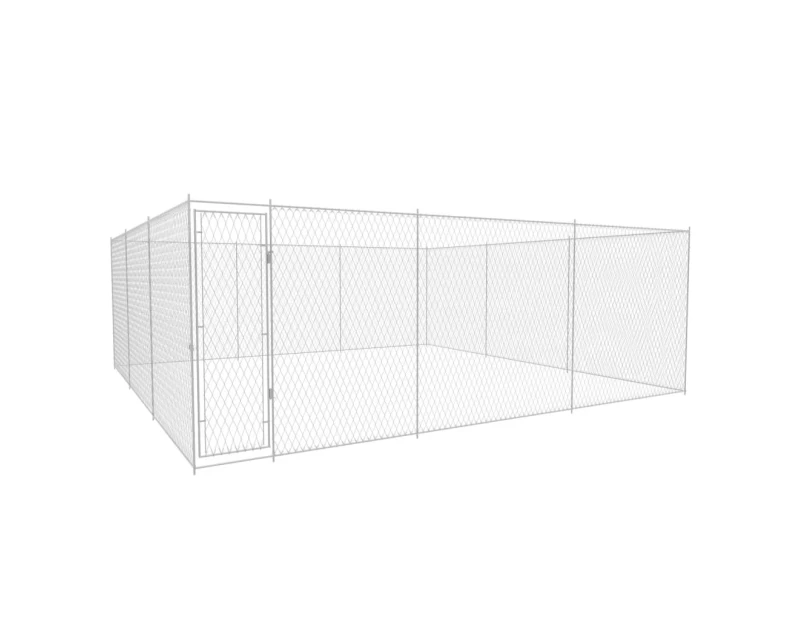 Outdoor Dog Kennel Galvanised Steel 570x570x185 cm