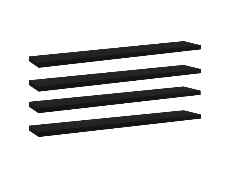 vidaXL Bookshelf Boards 4 pcs Black 60x10x1.5 cm Engineered Wood