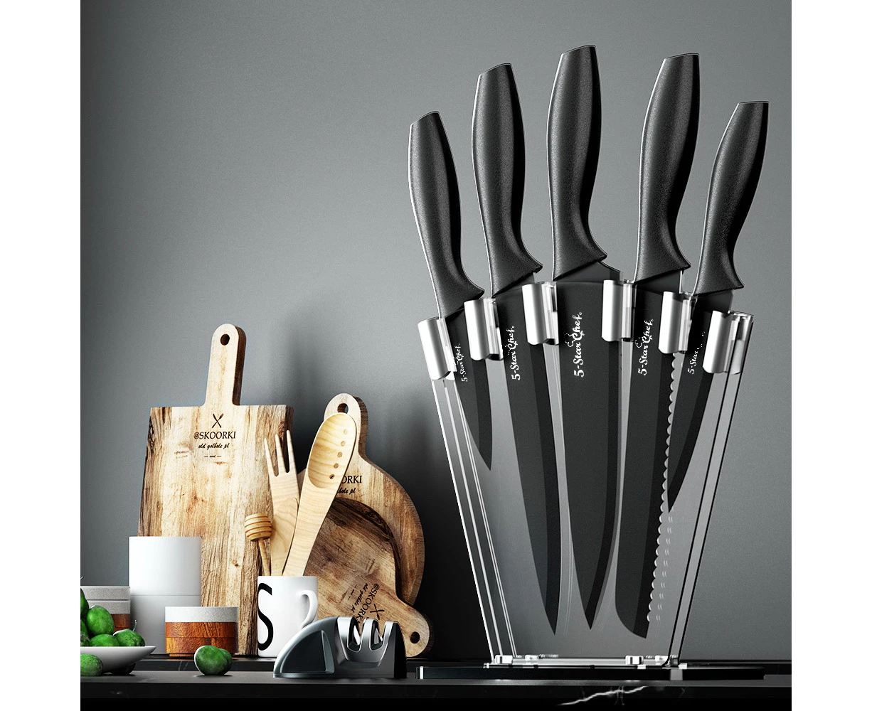 5-Star Chef 7PCS Kitchen Knife Set Stainless Steel Non-stick with Sharpener