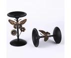 Set of 2 Metal Candle Holder for Pillar Candle Black Candle Holder Centerpieces for Table Decorative Candle Stands