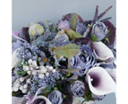Artificial Flower Bouquet Simulation Purple Gray Flowers Ornament Supplies for Wedding Engagement Ceremony Party