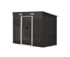 Livsip 2.38x1.31M Garden Shed With Metal Base - Zinc