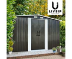 Livsip 2.57x2.05M Garden Shed Yardsaver Spacemaker - Zinc