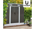 Livsip 1.94x1.21M Garden Shed With Metal Base - Zinc