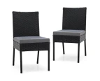 Costway 2PCS Outdoor Dining Chair Set, Patio Chairs with Soft Cushions