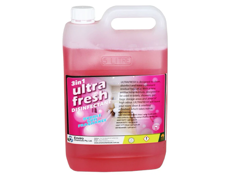 Enviro Chemicals Ultra Fresh 3 in 1 Disinfectant Bubble Gum 5 Litres