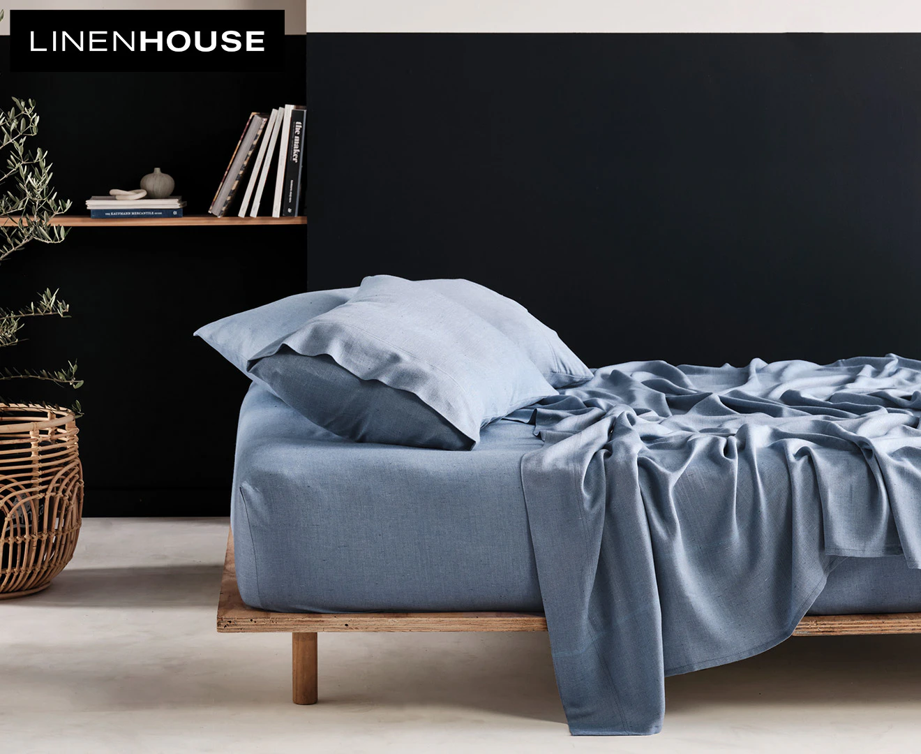 Linen House ReJeaneration Rialta Sheet Set - Denim