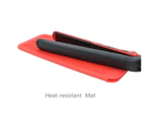 2 Pack Heat Resistant Silicone Mat Pouch for Flat Iron, Curling Iron, Hair Straightener, Hair Curling Wands, Hot Hair Tools (Black&Black)Green&red