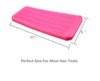 2 Pack Heat Resistant Silicone Mat Pouch for Flat Iron, Curling Iron,Hair Straightener,Hair Curling Wands,Hot Hair Tools (Black&Black)Hot Pink&hot Pink