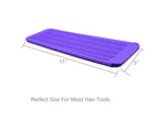 Pack Heat Resistant Silicone Mat Pouch for Flat Iron, Curling Iron, Hair Straightener, Hair Curling Wands, Hot Hair Tools (Black&Black)Black&purple