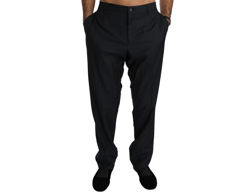 Dolce  Gabbana Wool Black Formal Dress Trouser Men Pants