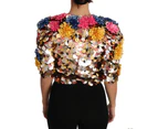 Dolce  Gabbana Crystal Sequined Floral Jacket Coat