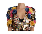 Dolce  Gabbana Crystal Sequined Floral Jacket Coat