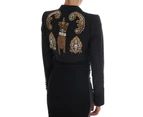Dolce  Gabbana Black Crystal Blazer Jacket