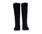 Dolce  Gabbana Black Xiangao Lamb Fur Leather Boots