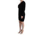 MARGHI LO' Black Wool Long Sleeve Shift Dress