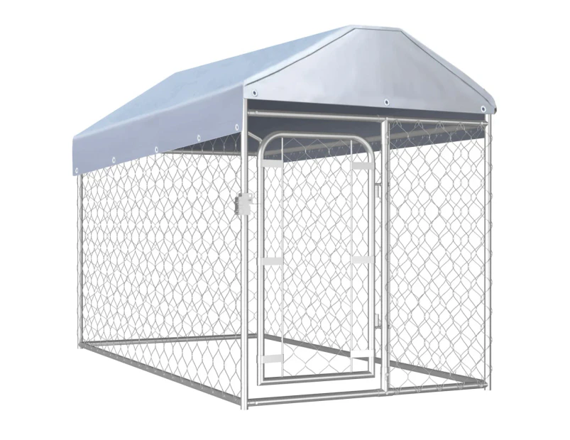 Outdoor Dog Kennel with Roof 200x100x125 cm