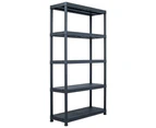 Storage Shelf Rack Black 250 kg 80x40x180 cm Plastic