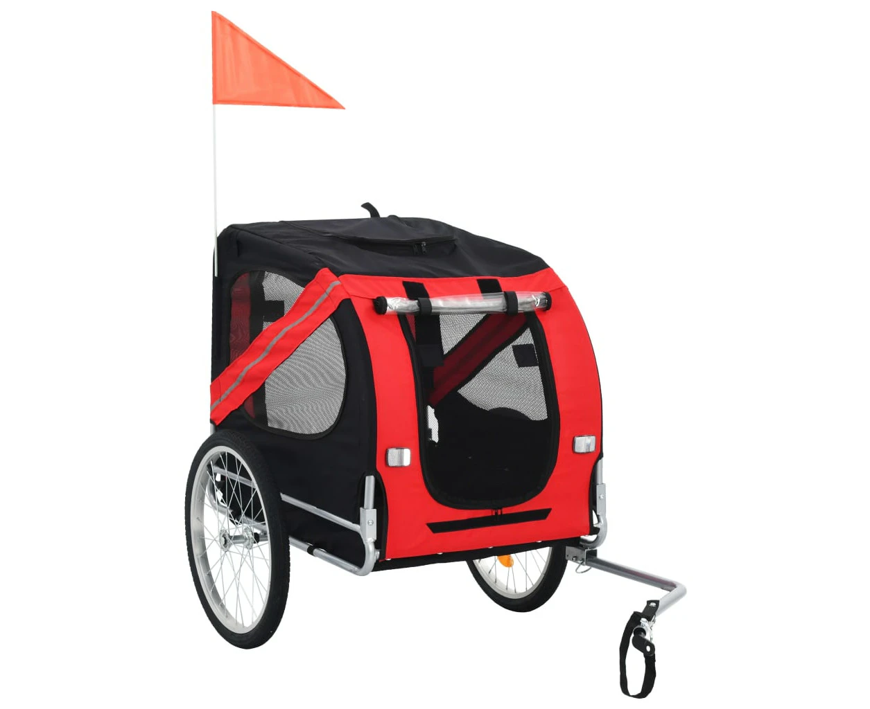 vidaXL Pet Bike Trailer Red and Black