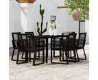 vidaXL 7 Piece Garden Dining Set Black